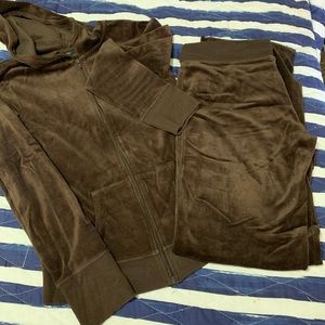 Brown Velour Track Suit